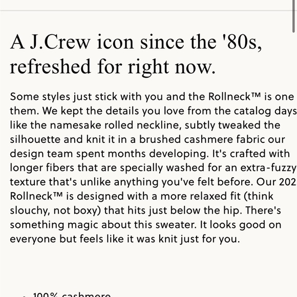 J.Crew Brushed Cashmere 2025 Rollneck Sweater size XL NWT - Picture 14 of 15